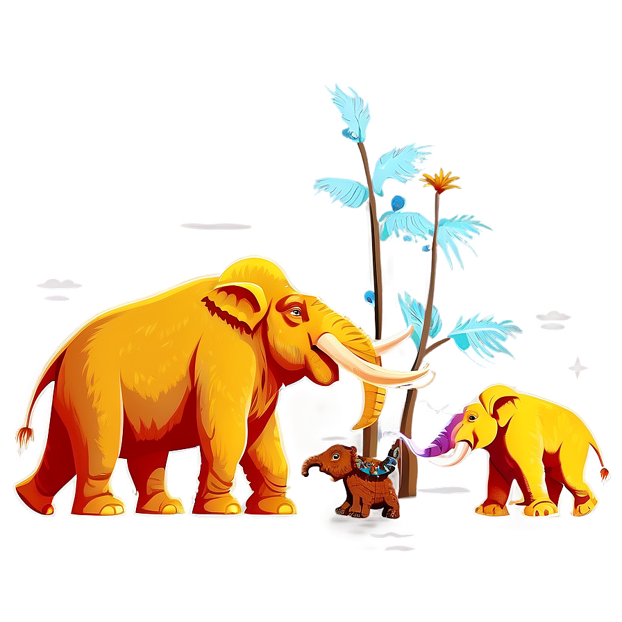 Mammoth Family Scene Png 36 PNG image