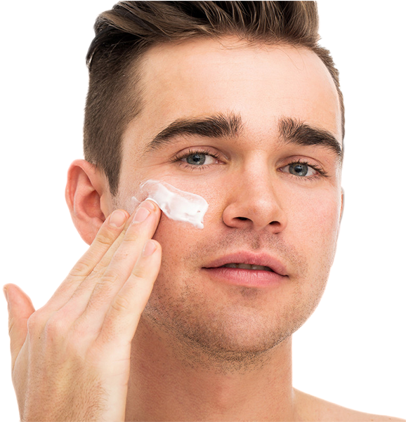 Man Applying Facial Cream PNG image