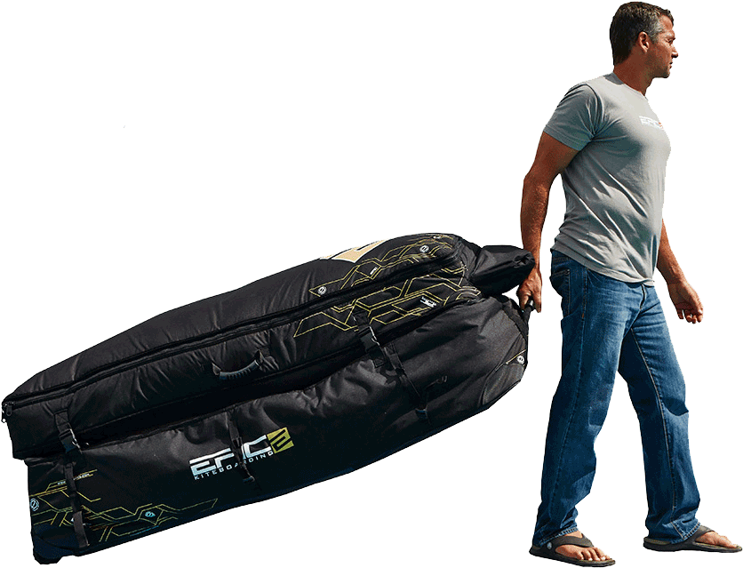 Man Carrying Large Travel Bag PNG image