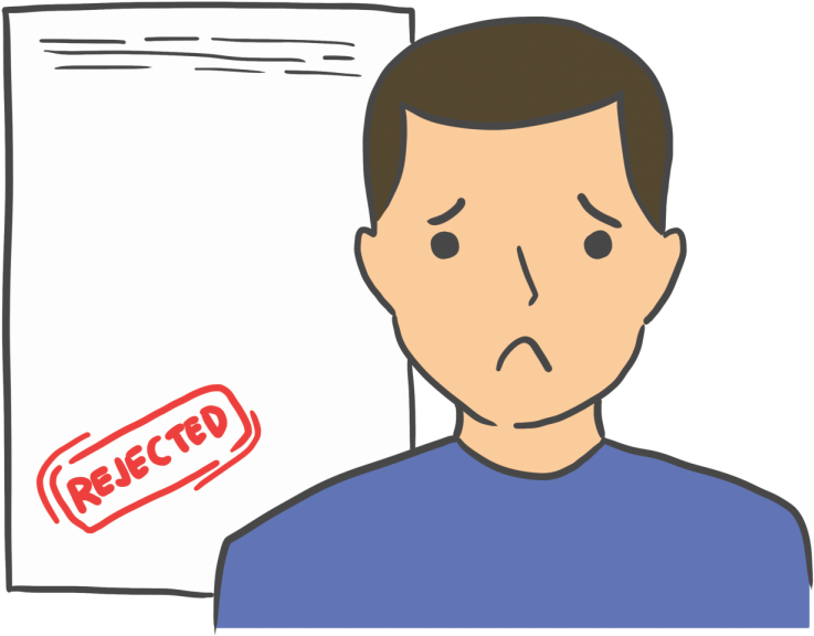 Man Disappointedby Rejection Stamp PNG image