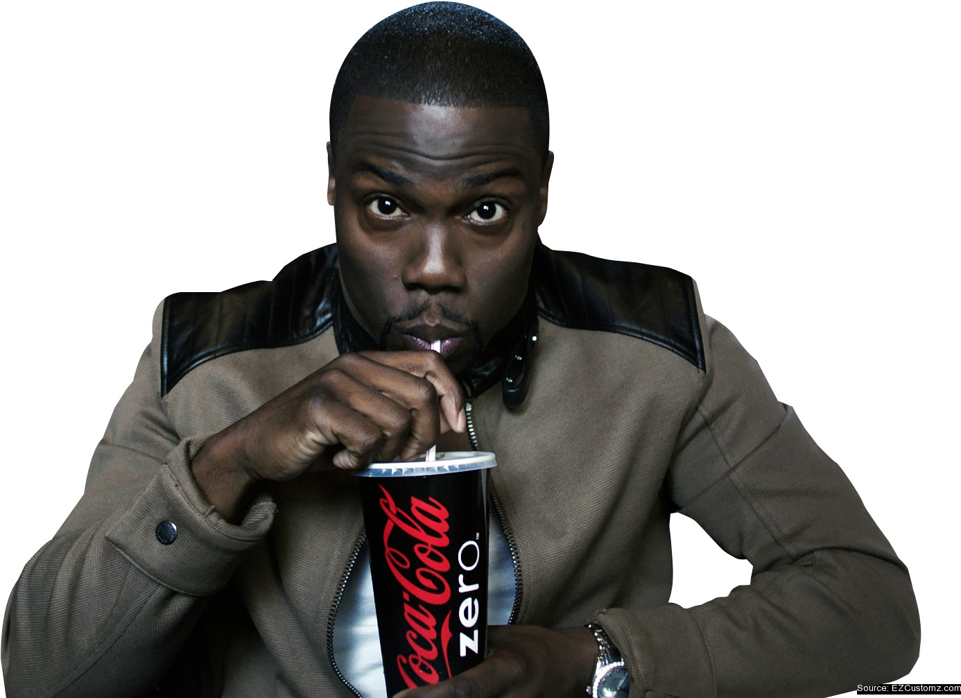 Man Drinking Coca Cola Zero PNG image