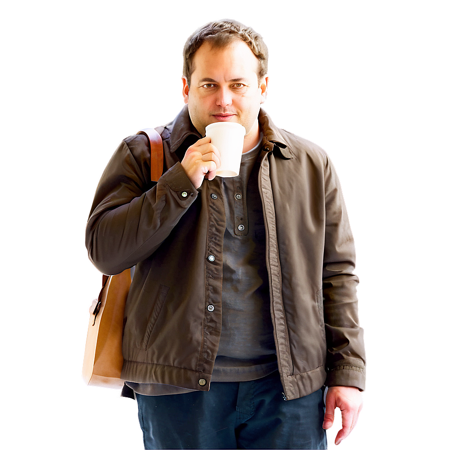 Man Drinking Coffee Png 05042024 PNG image