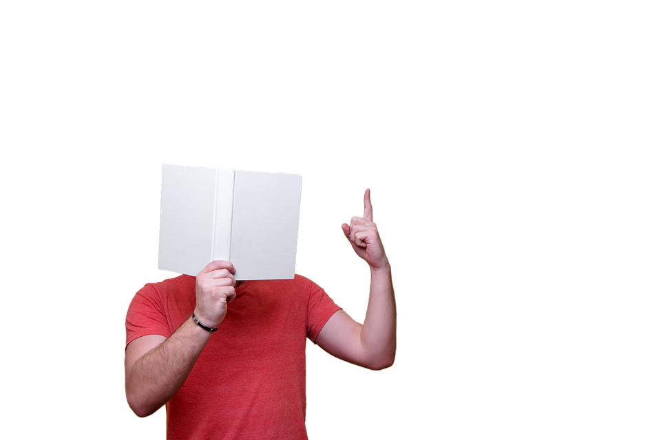 Man Holding Blank Book Cover PNG image