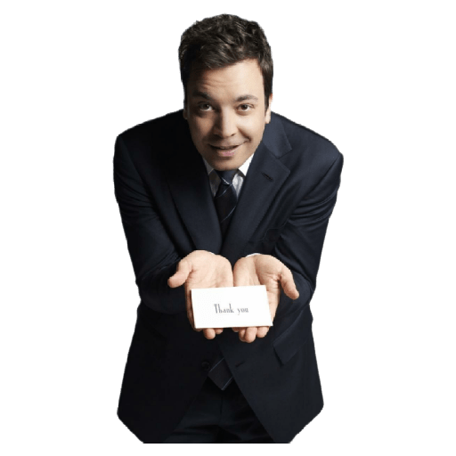 Man Holding Thank You Card PNG image