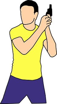 Man In Yellow Shirt Dancing PNG image