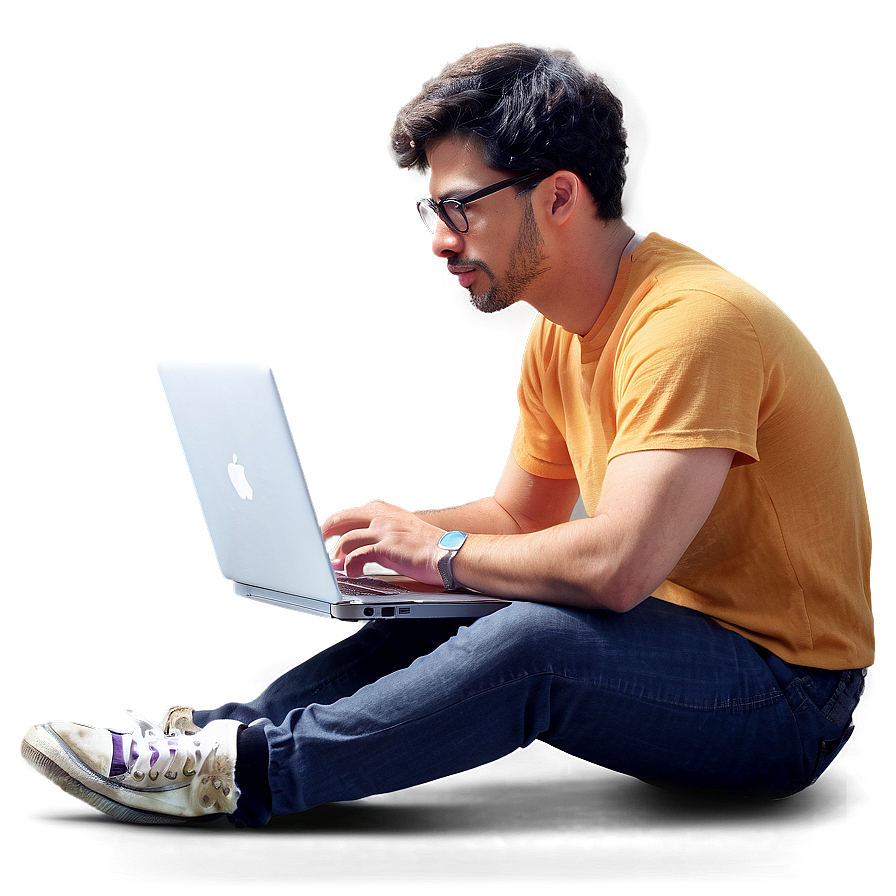 Man On Laptop Png Oog8 PNG image