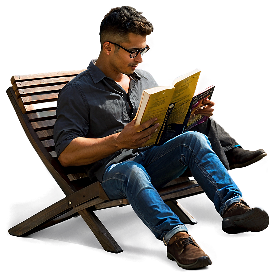 Man Reading Book Png Aus57 PNG image