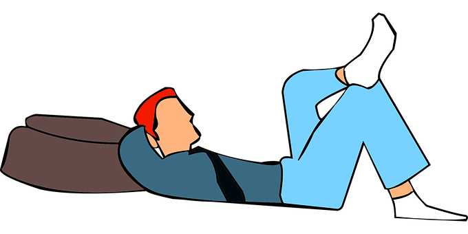 Man Relaxingon Floor Vector PNG image