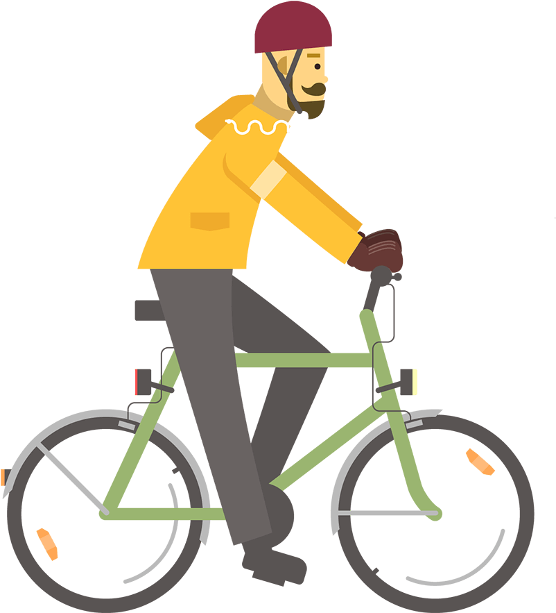 Man Riding Bicycle Illustration PNG image