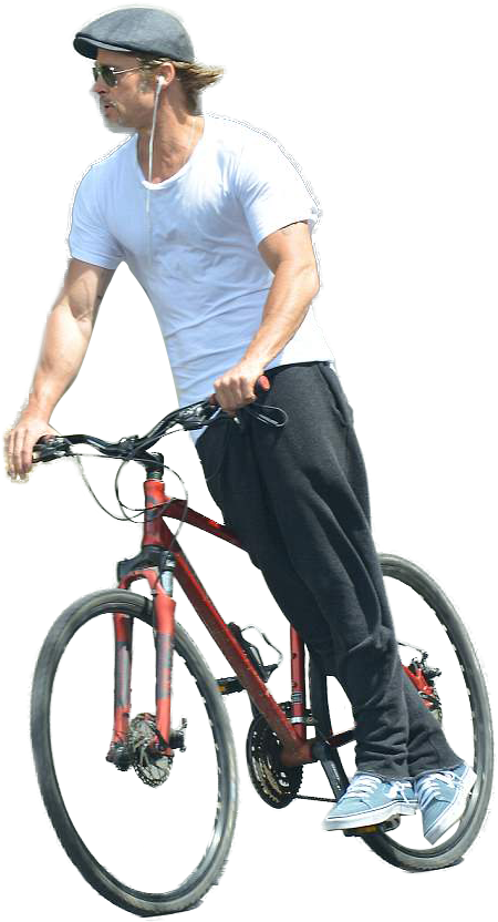 Man Riding Bicycle Outdoors PNG image