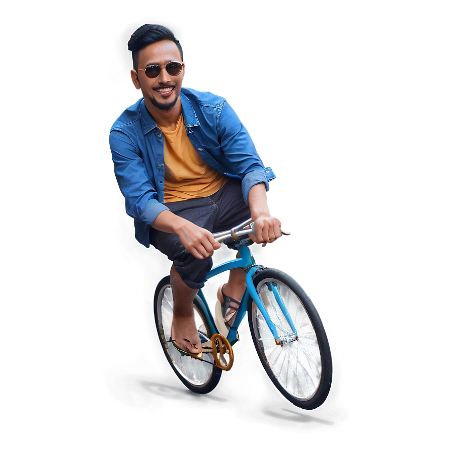 Man Riding Bicycle Png 05042024 PNG image