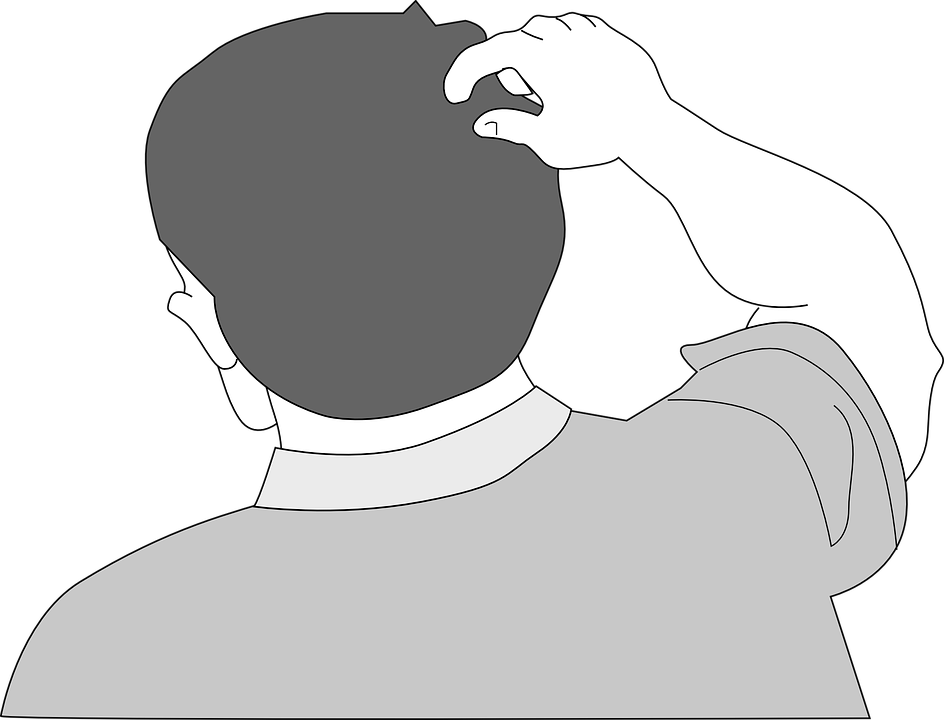 Man Scratching Head Illustration PNG image