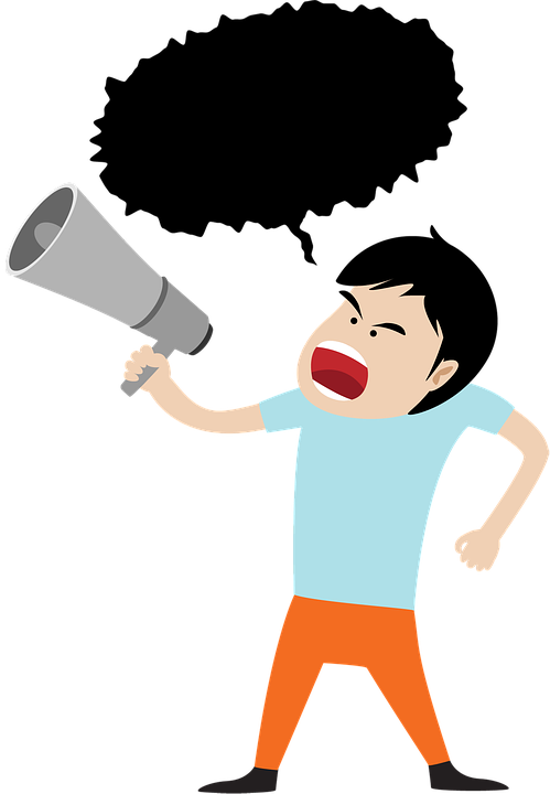 Man Shouting Through Megaphone PNG image