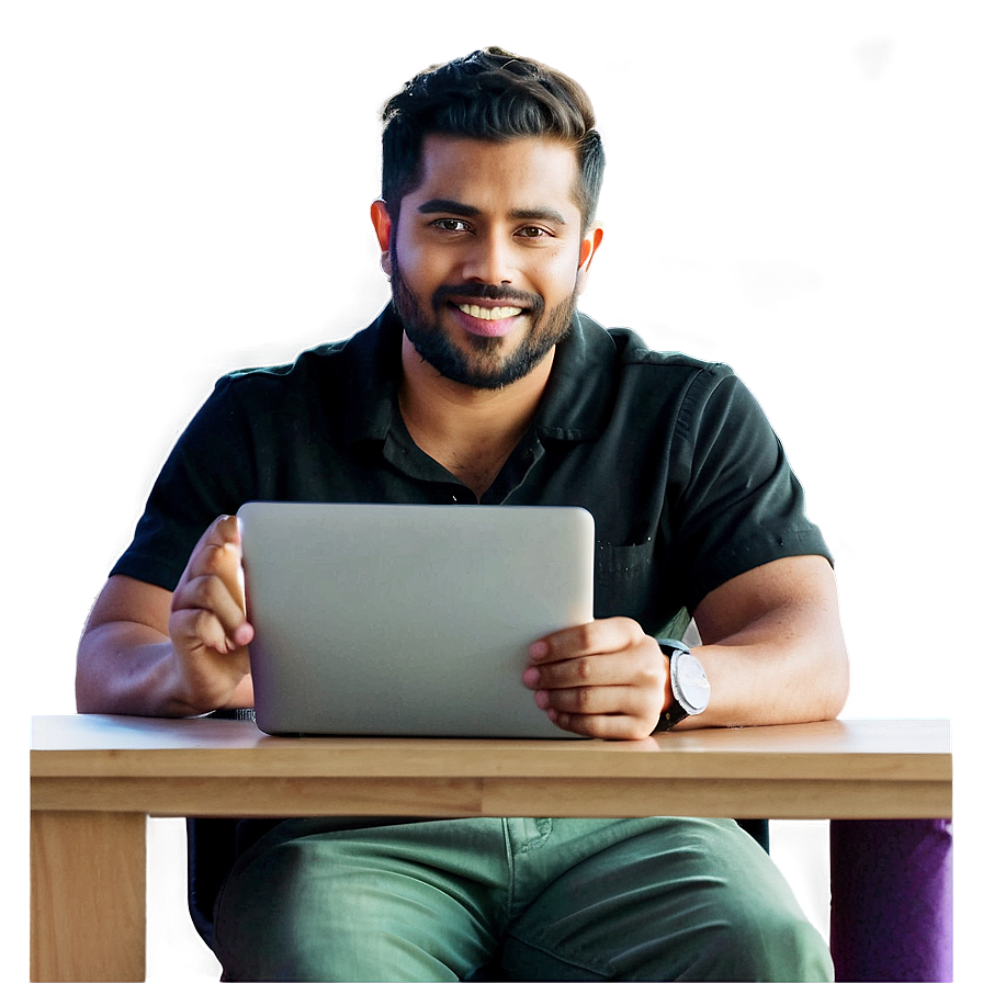 Man Sitting At Desk Png 36 PNG image