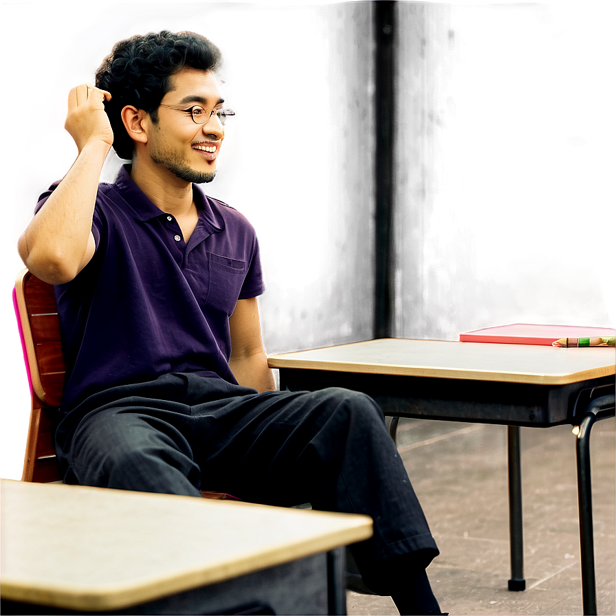 Man Sitting In Classroom Png 75 PNG image