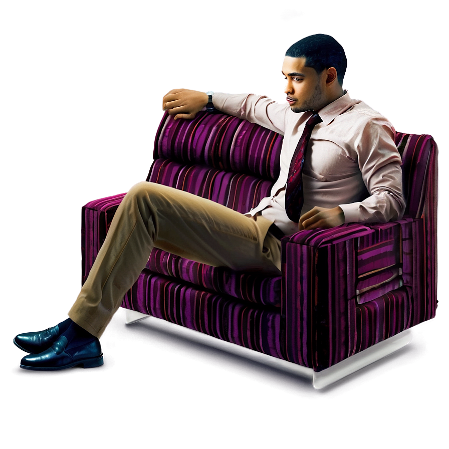 Man Sitting On Sofa Png Xna90 PNG image