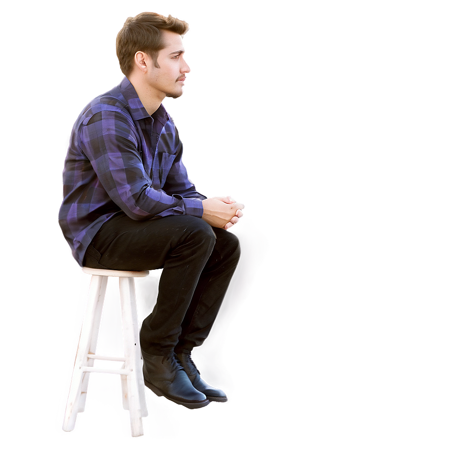 Man Sitting On Stool Png 61 PNG image