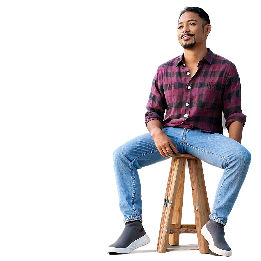 Man Sitting On Stool Png Tst46 PNG image