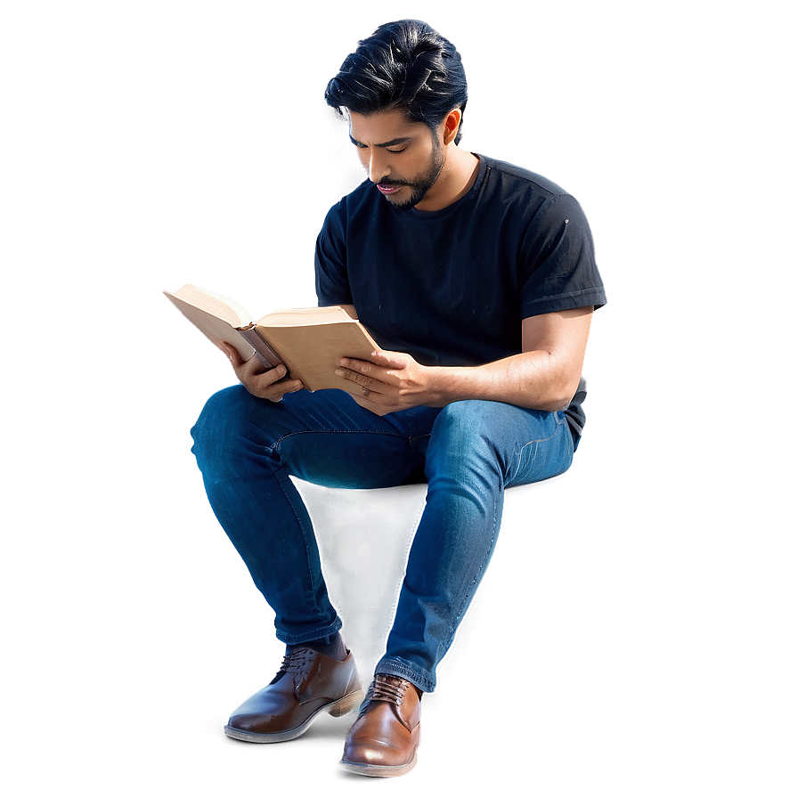 Man Sitting With Book Png 96 PNG image