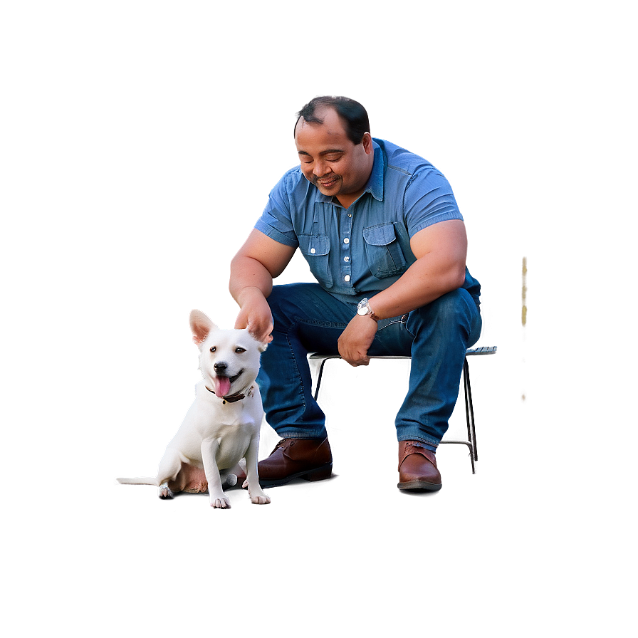 Man Sitting With Dog Png 17 PNG image