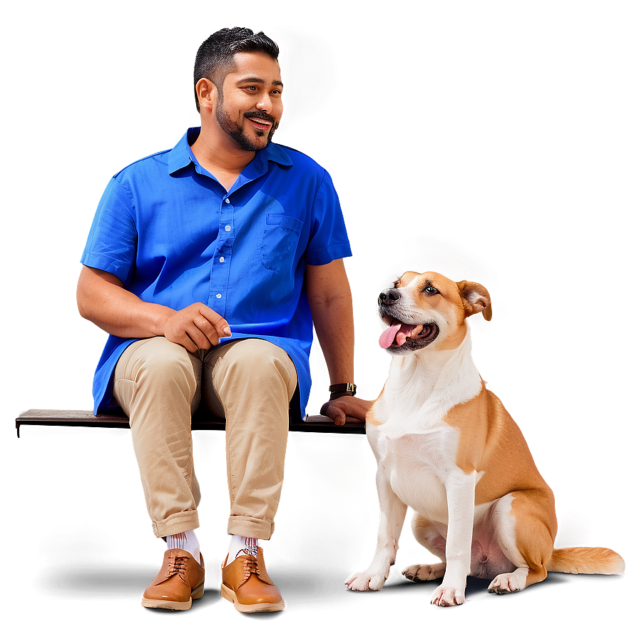 Man Sitting With Dog Png 35 PNG image