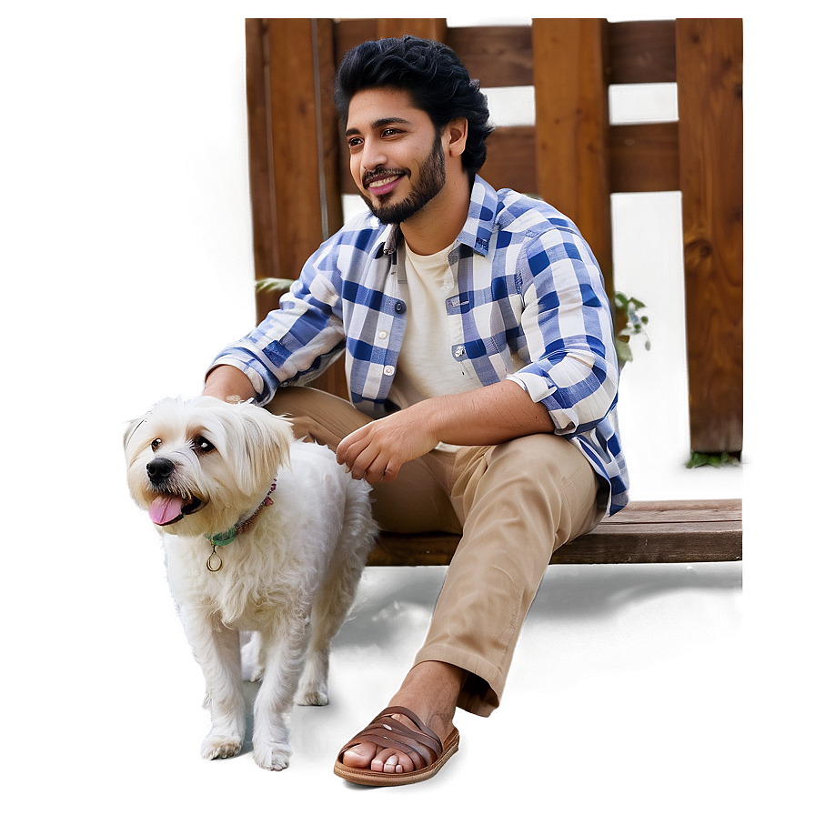 Man Sitting With Dog Png 76 PNG image