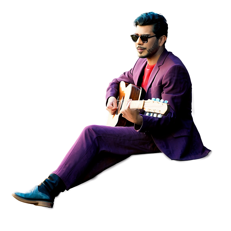 Man Sitting With Guitar Png 23 PNG image