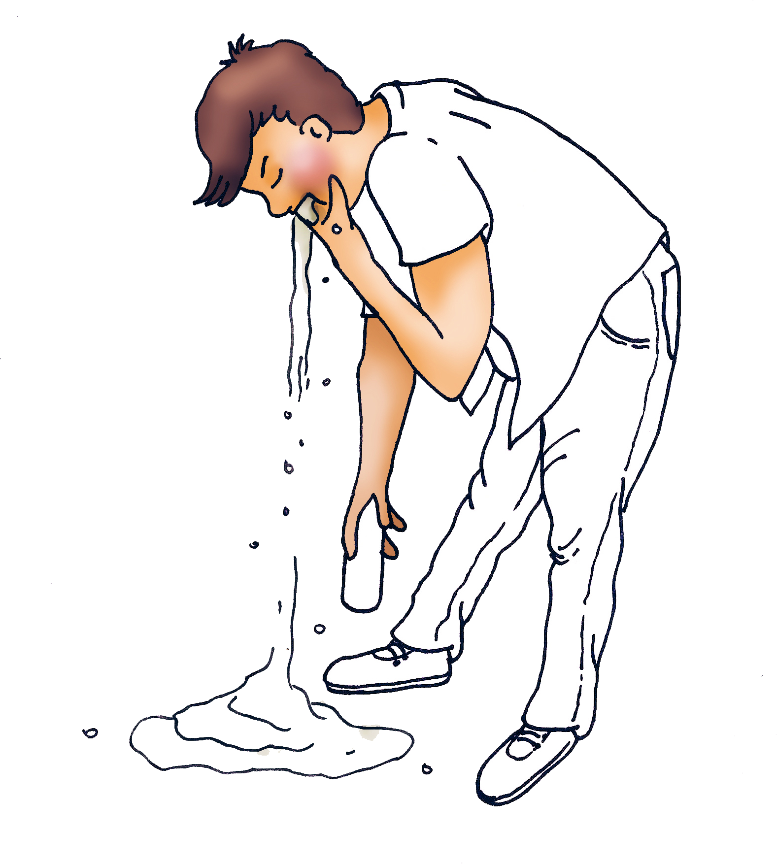 Man Vomiting Illustration PNG image