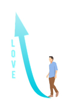 Man Walking Up Love Graph PNG image