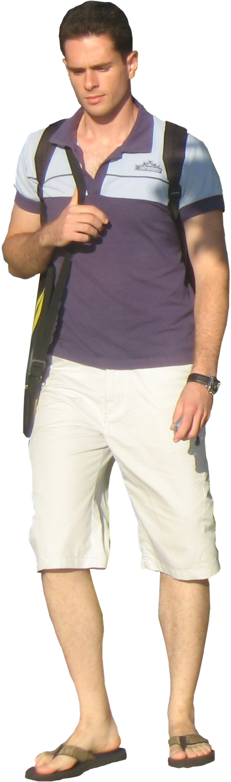 Man Walkingin Casual Clothes PNG image