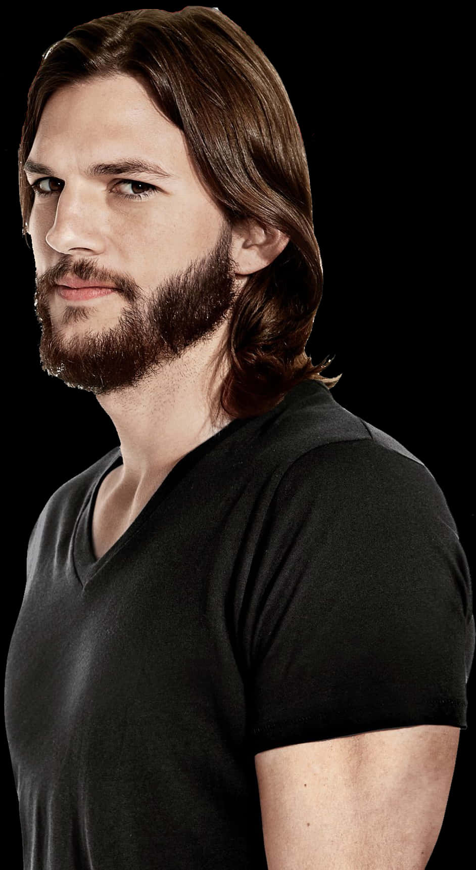 Man_with_ Long_ Hair_and_ Beard PNG image