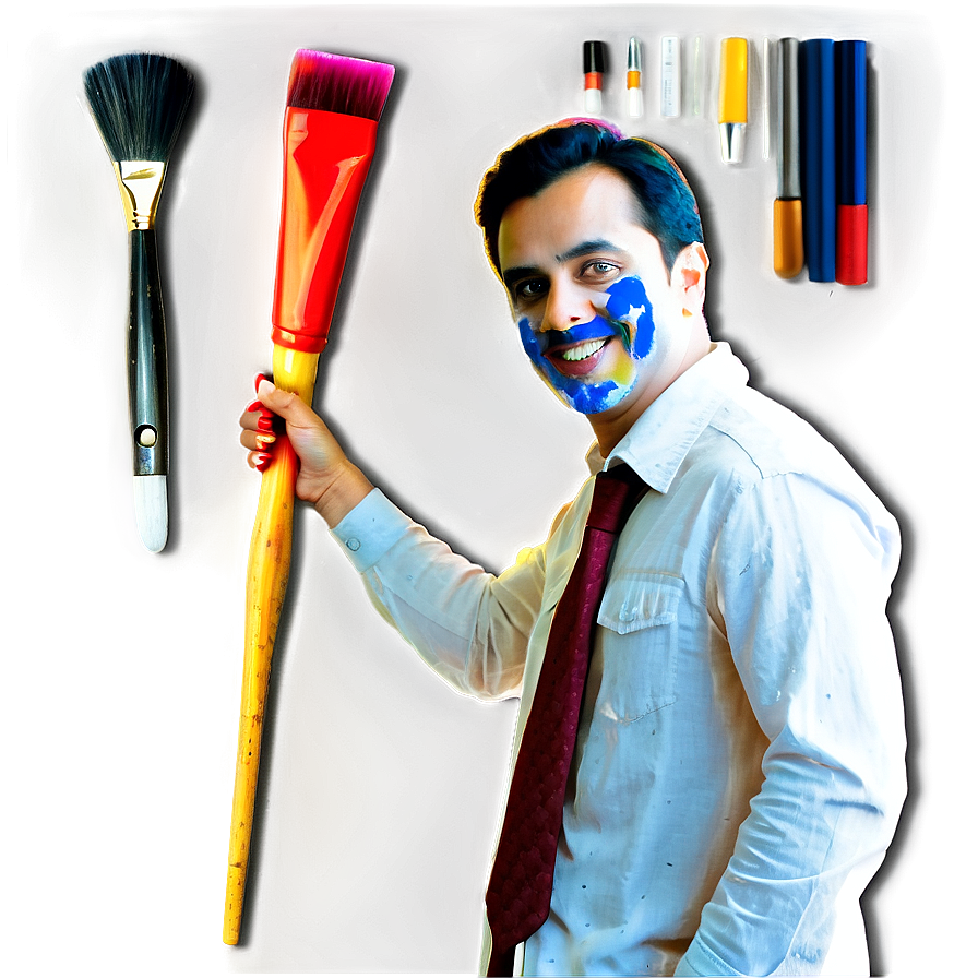 Man With Paintbrush Png 05042024 PNG image