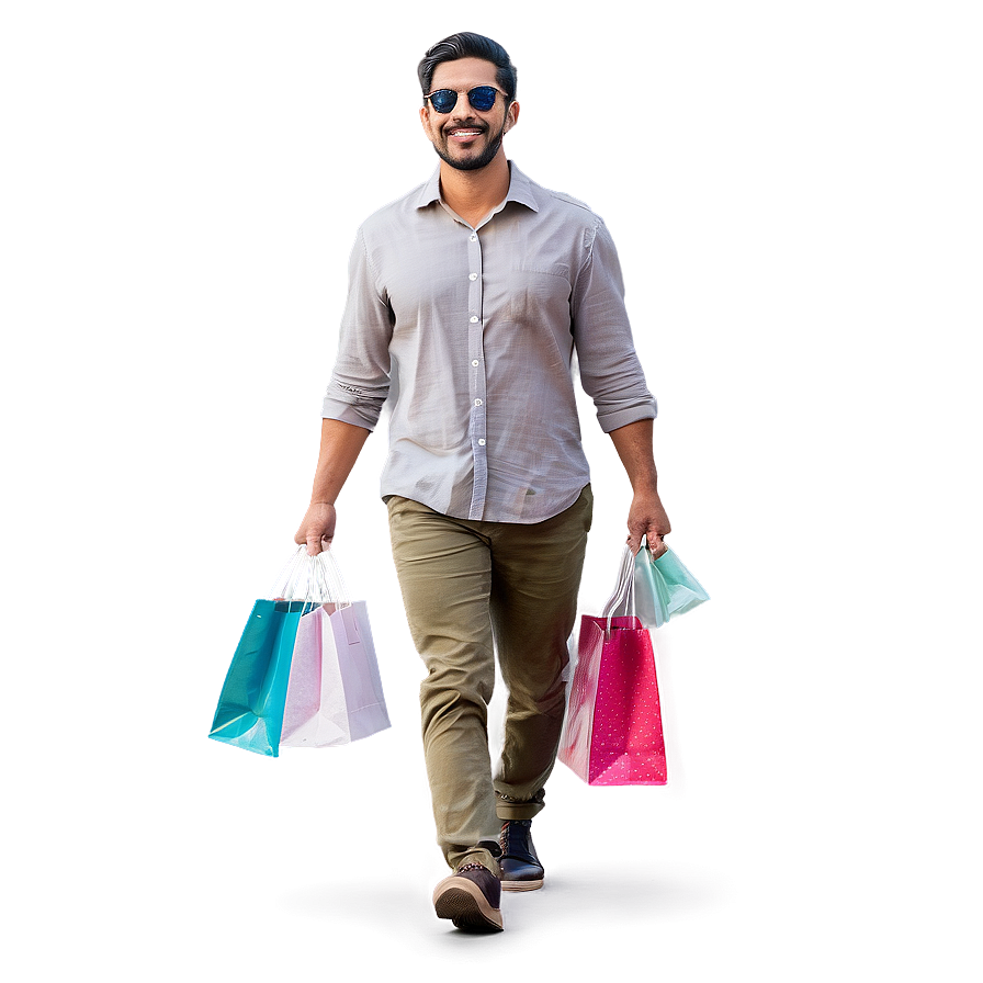 Man With Shopping Bags Png Mte PNG image