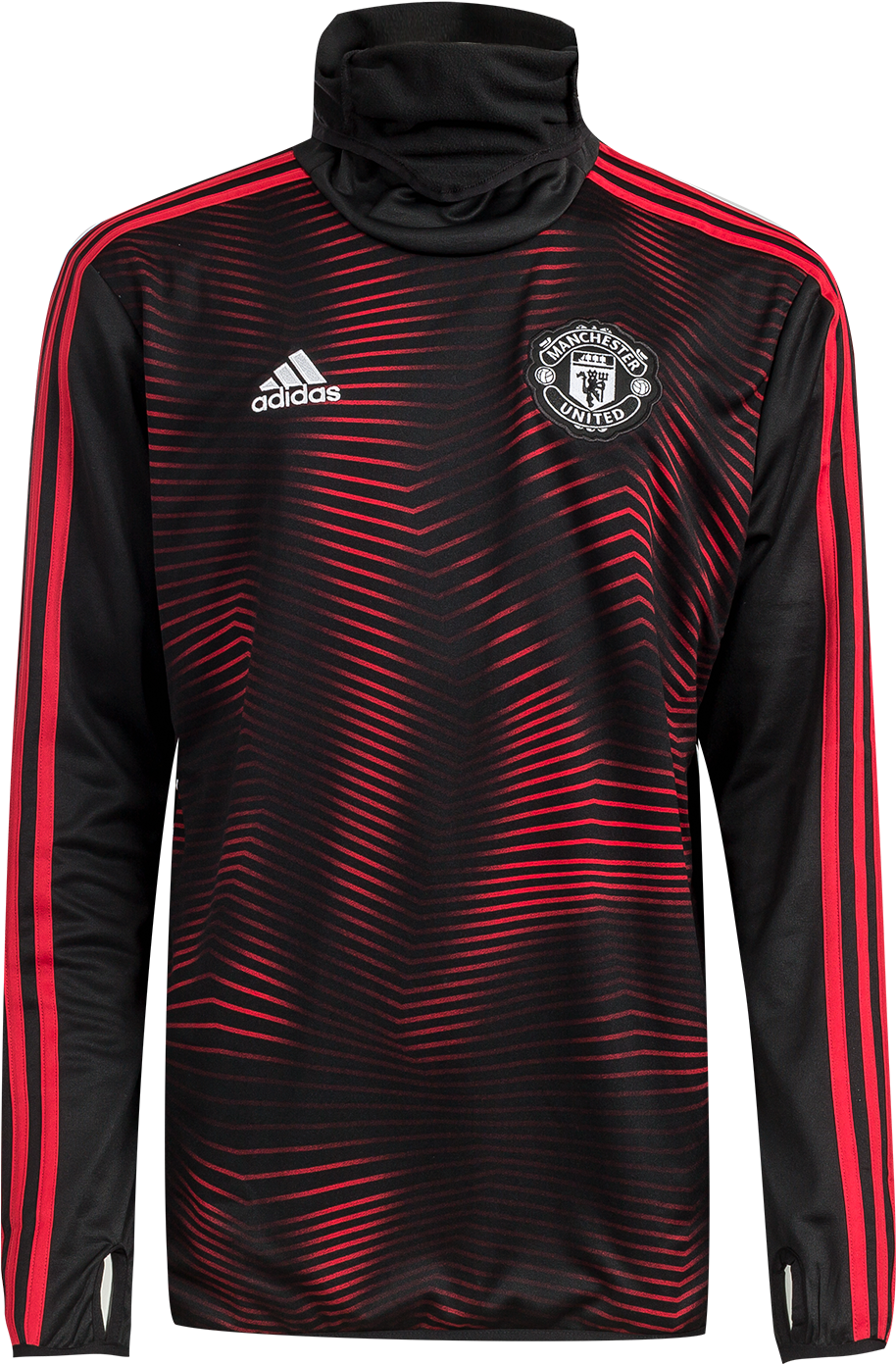 Manchester United Adidas Training Top Black Red PNG image