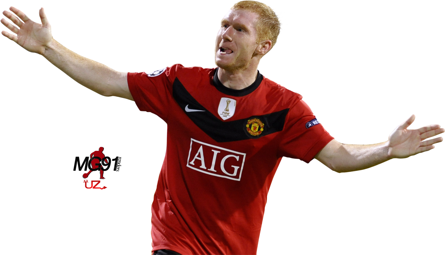 Manchester United Player Celebration PNG image