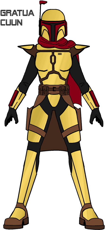 Mandalorian Armored Character Illustration PNG image