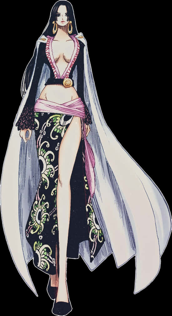 Manga Character Elegant Attire PNG image