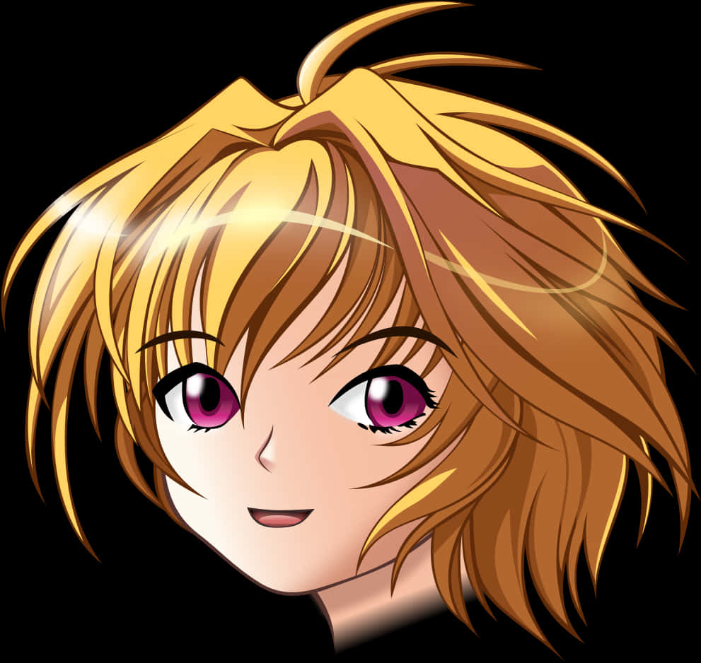 Manga Style Blonde Character PNG image