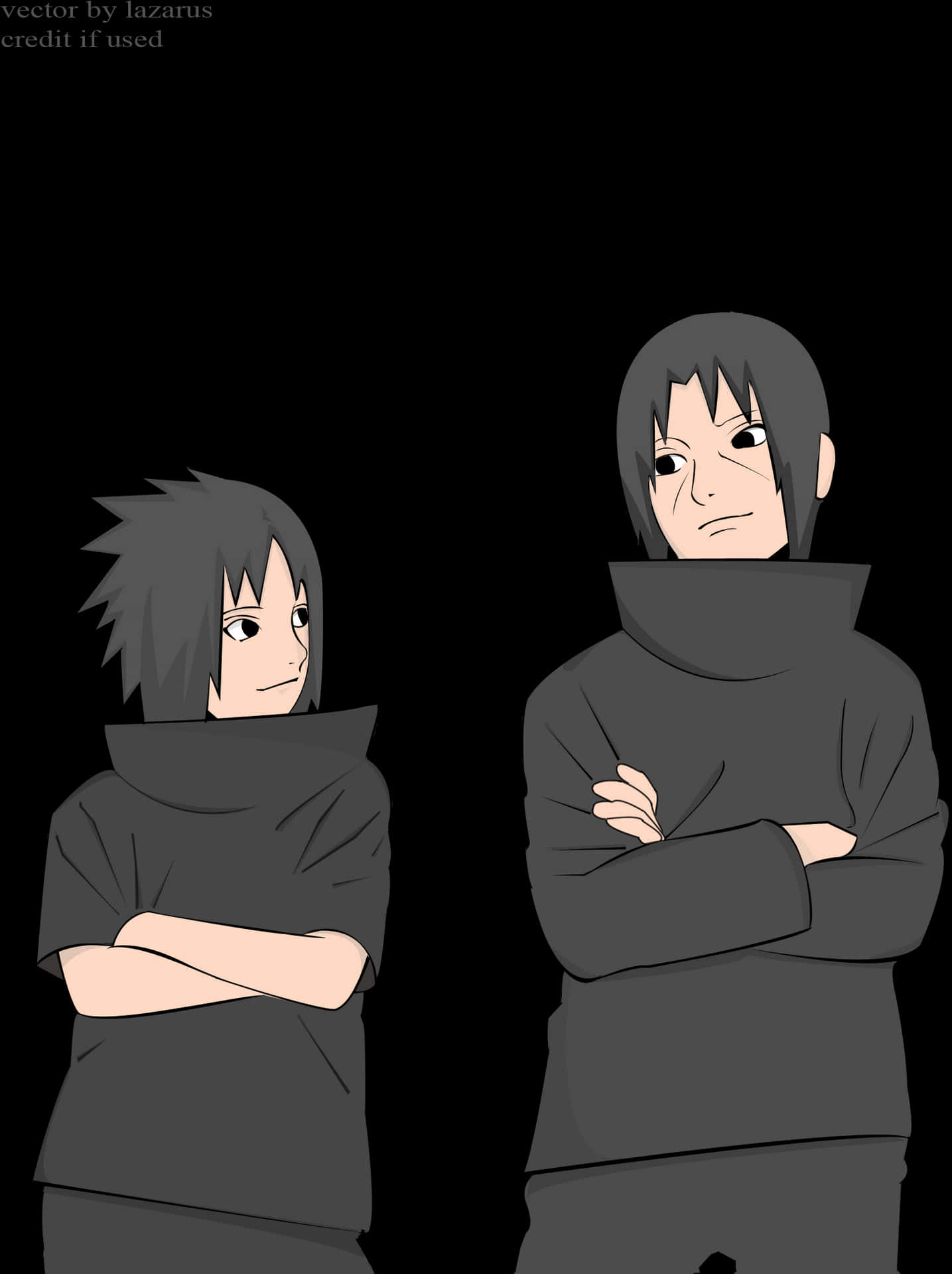 Manga Style Brothers Vector Art PNG image