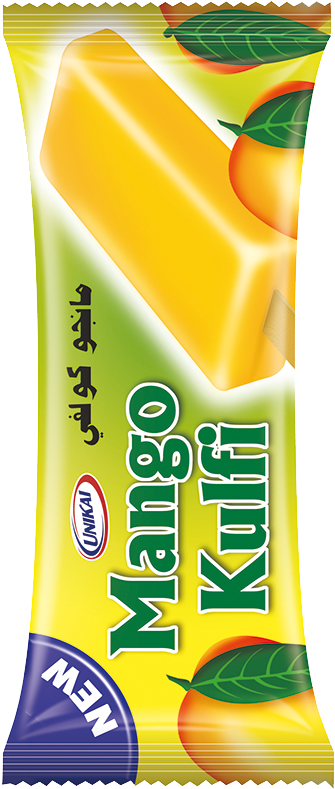 Mango Kulfi Frozen Dessert Packaging PNG image