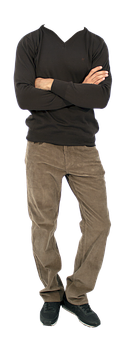 Manin Casual Attire Arms Crossed PNG image