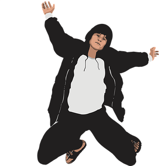 Manin Hoodie Dancing Illustration PNG image