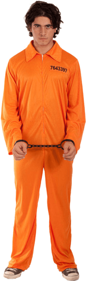 Manin Orange Prison Uniform PNG image