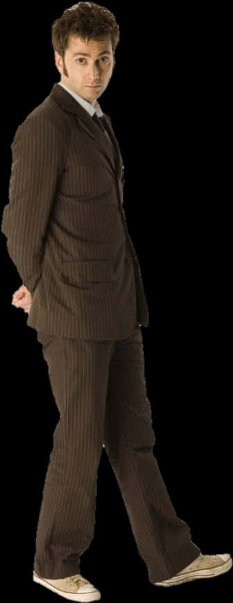 Manin Pinstripe Suit PNG image