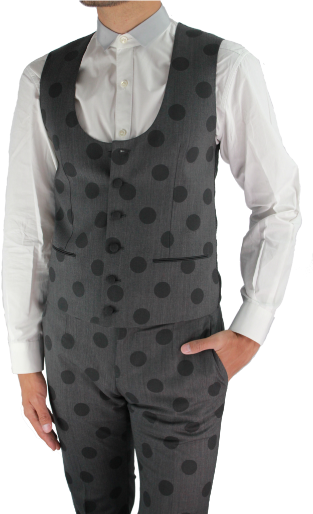 Manin Polka Dot Vestand Pants PNG image