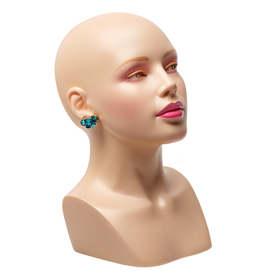 Mannequin Head With Earrings Display Png 32 PNG image