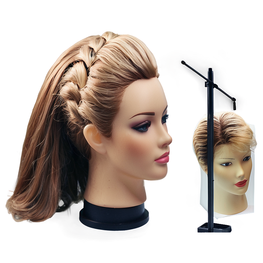 Mannequin Head With Hair Extensions Png 06282024 PNG image