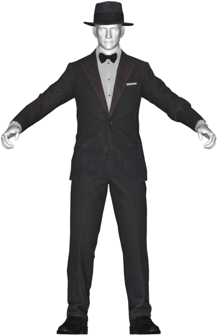 Mannequinin Classic Tuxedoand Hat PNG image