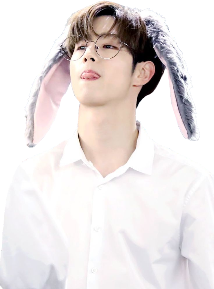 Manwith Bunny Earsand Glasses PNG image