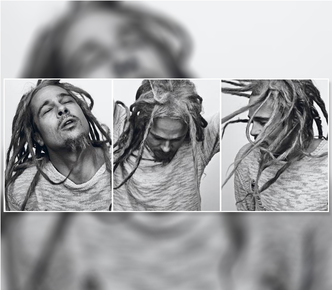 Manwith Dreadlocks Triptych PNG image